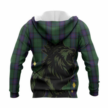 Armstrong Tartan Family Crest Knitted Hoodie Crowned Lion Roaring