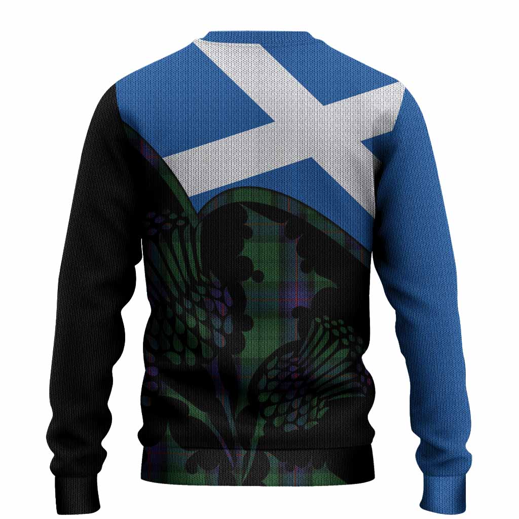 Armstrong Tartan Family Crest Knitted Sweater Scotland Thistle Floral Flag Style