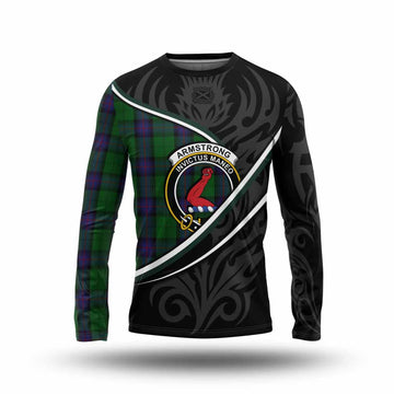 Armstrong Tartan Family Crest Long Sleeve T-Shirt Celtic Scottish Thistle Floral