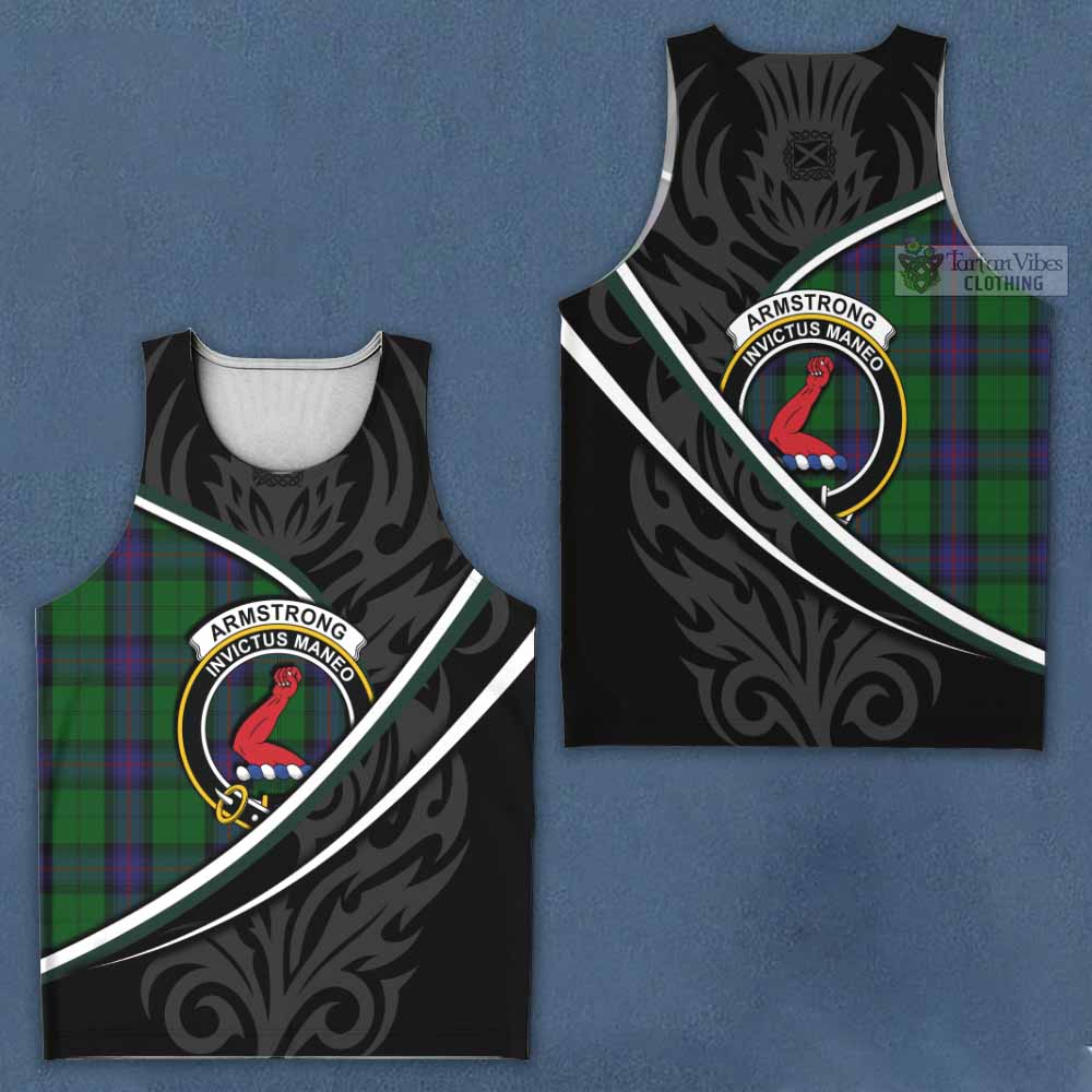 Armstrong Tartan Family Crest Men Tank Top Celtic Scottish Thistle Floral - Tartan Vibes Clothing