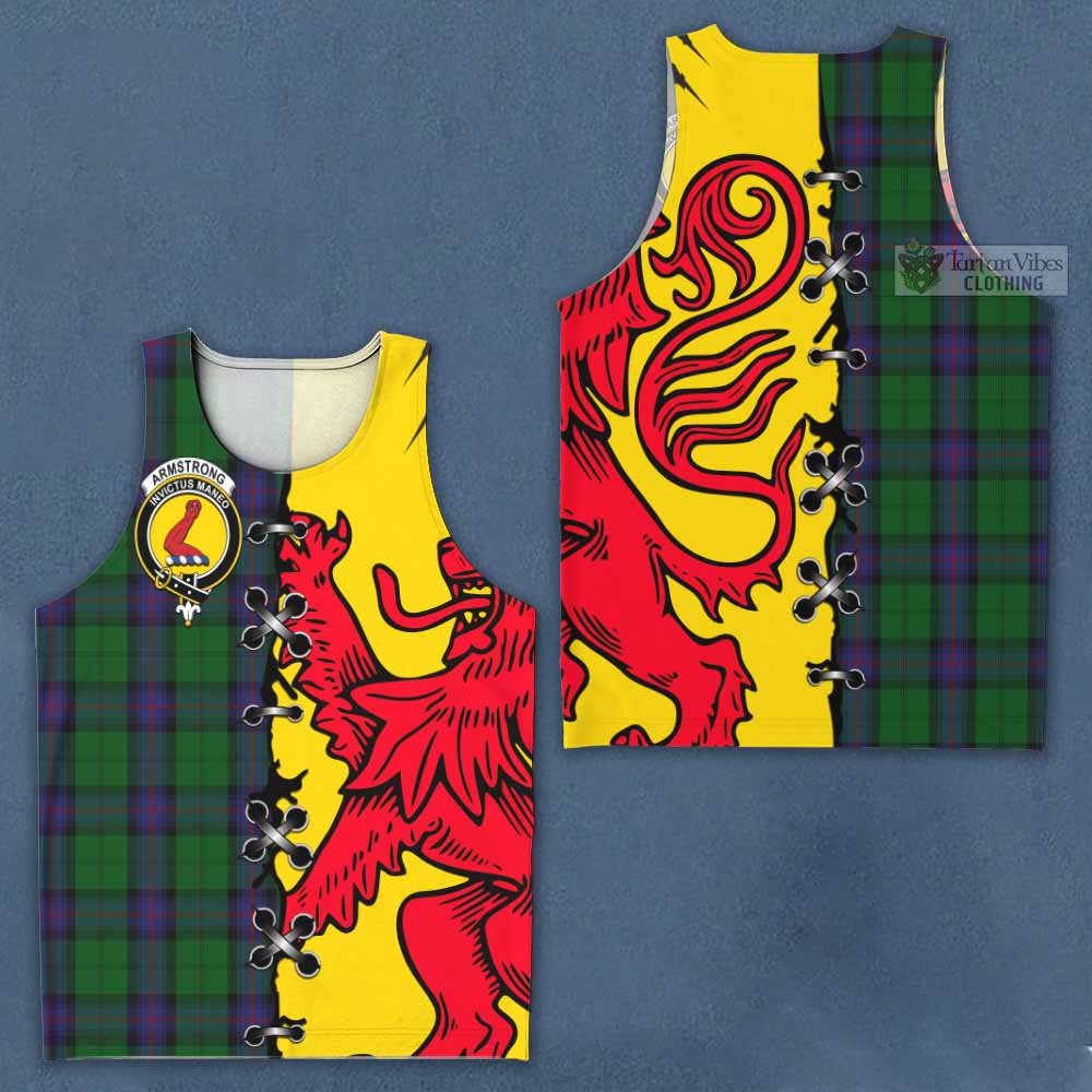 Armstrong Tartan Family Crest Men Tank Top Lion Rampant Honor - Tartan Vibes Clothing