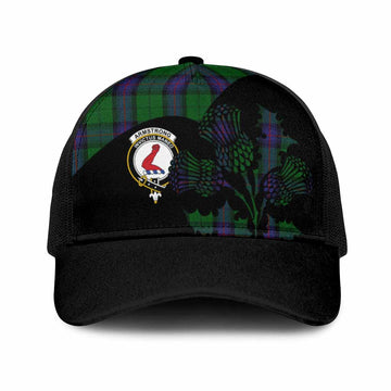 Armstrong Tartan Family Crest Mesh Trucker Cap Scotland Thistle Floral Flag Style