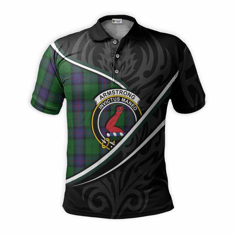 Armstrong Tartan Family Crest Polo Shirt Celtic Scottish Thistle Floral - Tartan Vibes Clothing