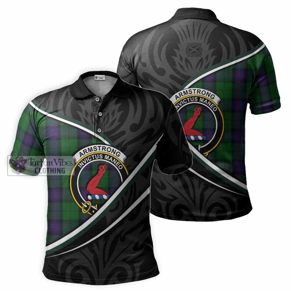 Armstrong Tartan Family Crest Polo Shirt Celtic Scottish Thistle Floral - Tartan Vibes Clothing