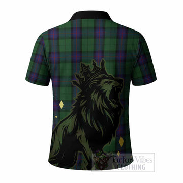 Armstrong Tartan Family Crest Polo Shirt Crowned Lion Roaring