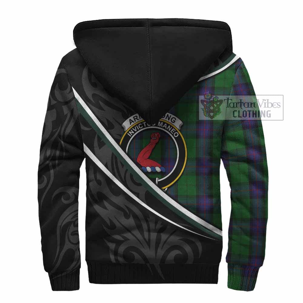 Armstrong Tartan Family Crest Sherpa Hoodie Celtic Scottish Thistle Floral - Tartan Vibes Clothing