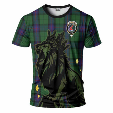 Armstrong Tartan Family Crest T-Shirt Crowned Lion Roaring