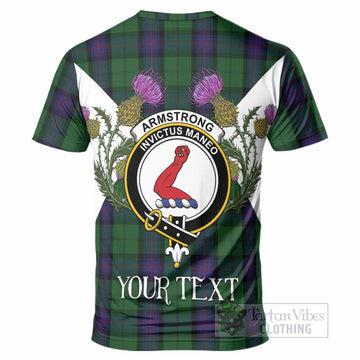 Armstrong Tartan Family Crest T-Shirt Scottish Burns Night Thistle Floral