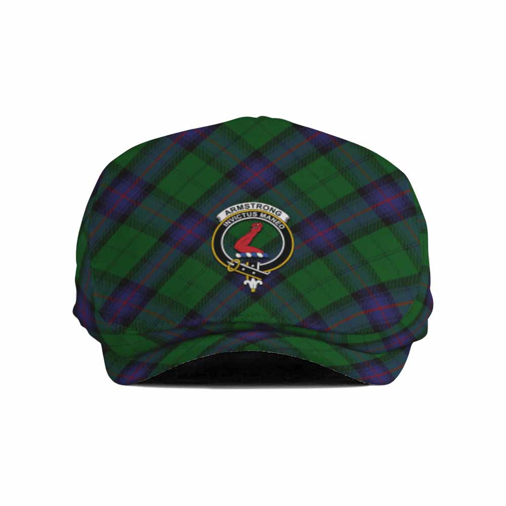 Armstrong Tartan Flat Cap, Jeff Cap Cross Style with Family Crest - Tartan Vibes Clothing