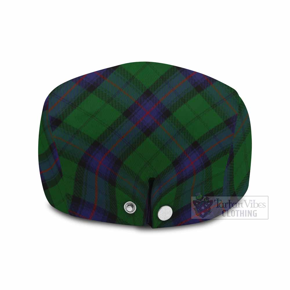 Armstrong Tartan Flat Cap, Jeff Cap Cross Style with Family Crest - Tartan Vibes Clothing