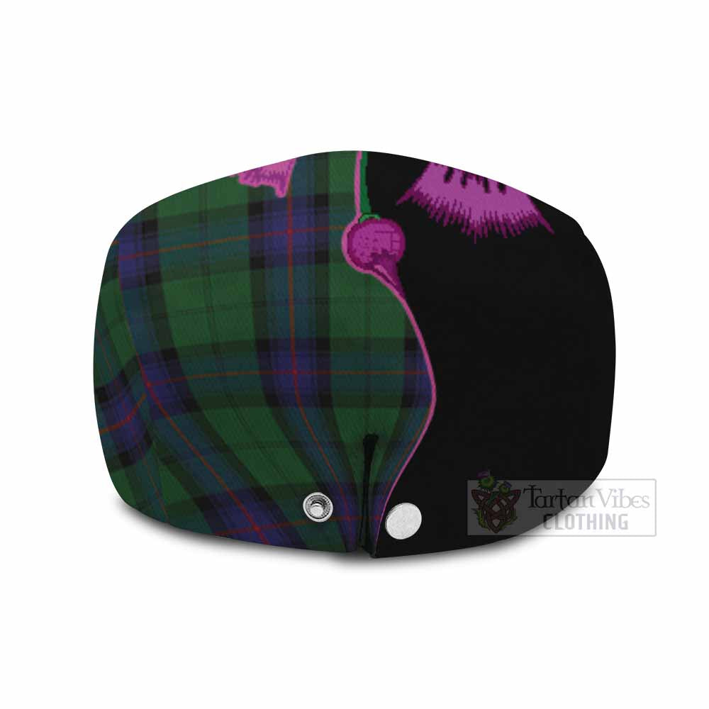 Armstrong Tartan Flat Cap, Jeff Cap Traditional Scottish Thistle