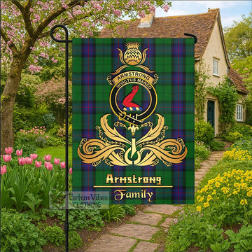 Armstrong Tartan Garden Flag with Highland Thistle Cherish Family Crest Style