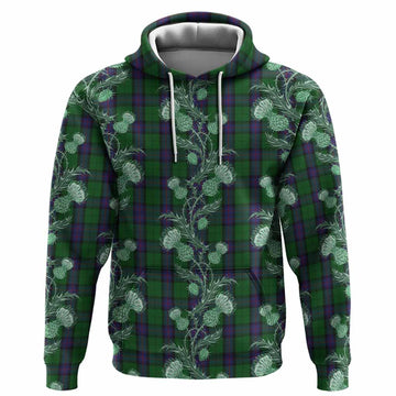 Armstrong Tartan Hoodie Seamless Scottish Thistle Flowers