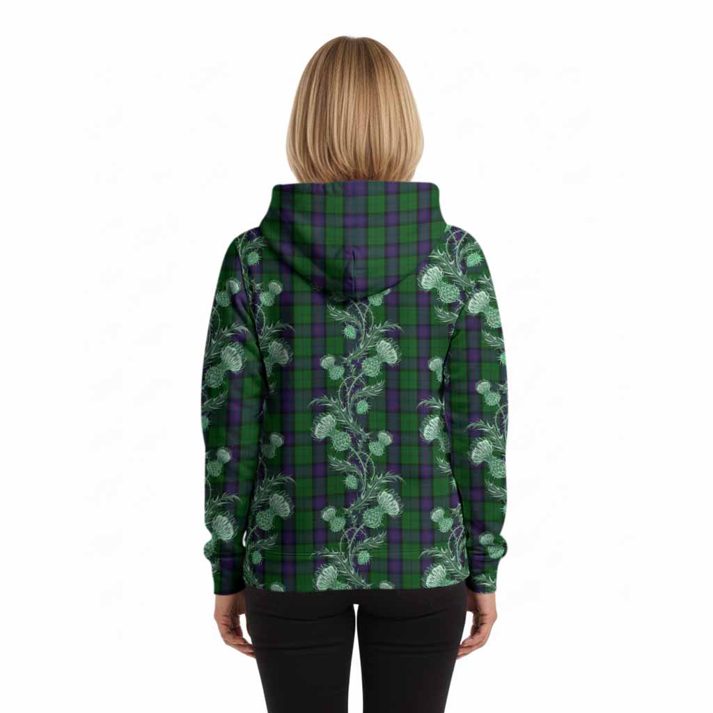 Armstrong Tartan Hoodie Seamless Scottish Thistle Flowers