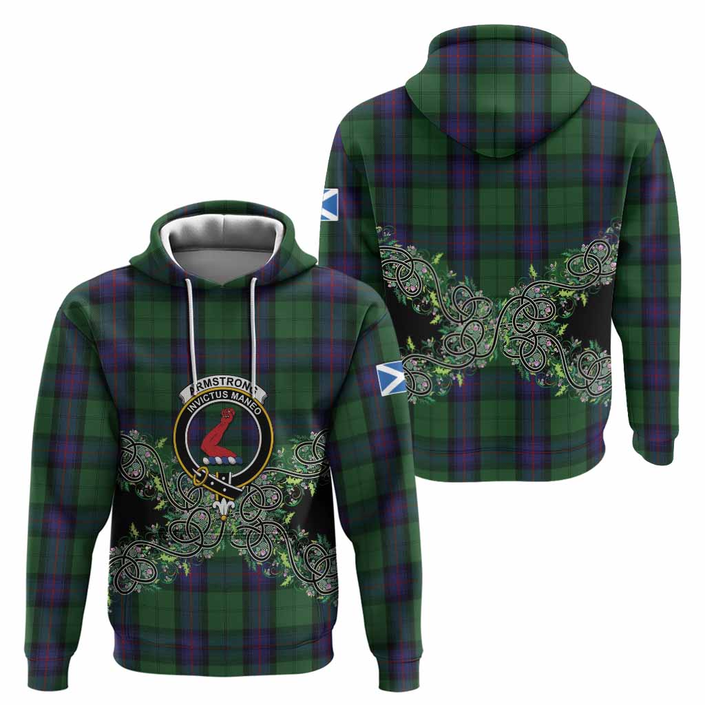 Armstrong Tartan Hoodie Thistle Scottish Spirit