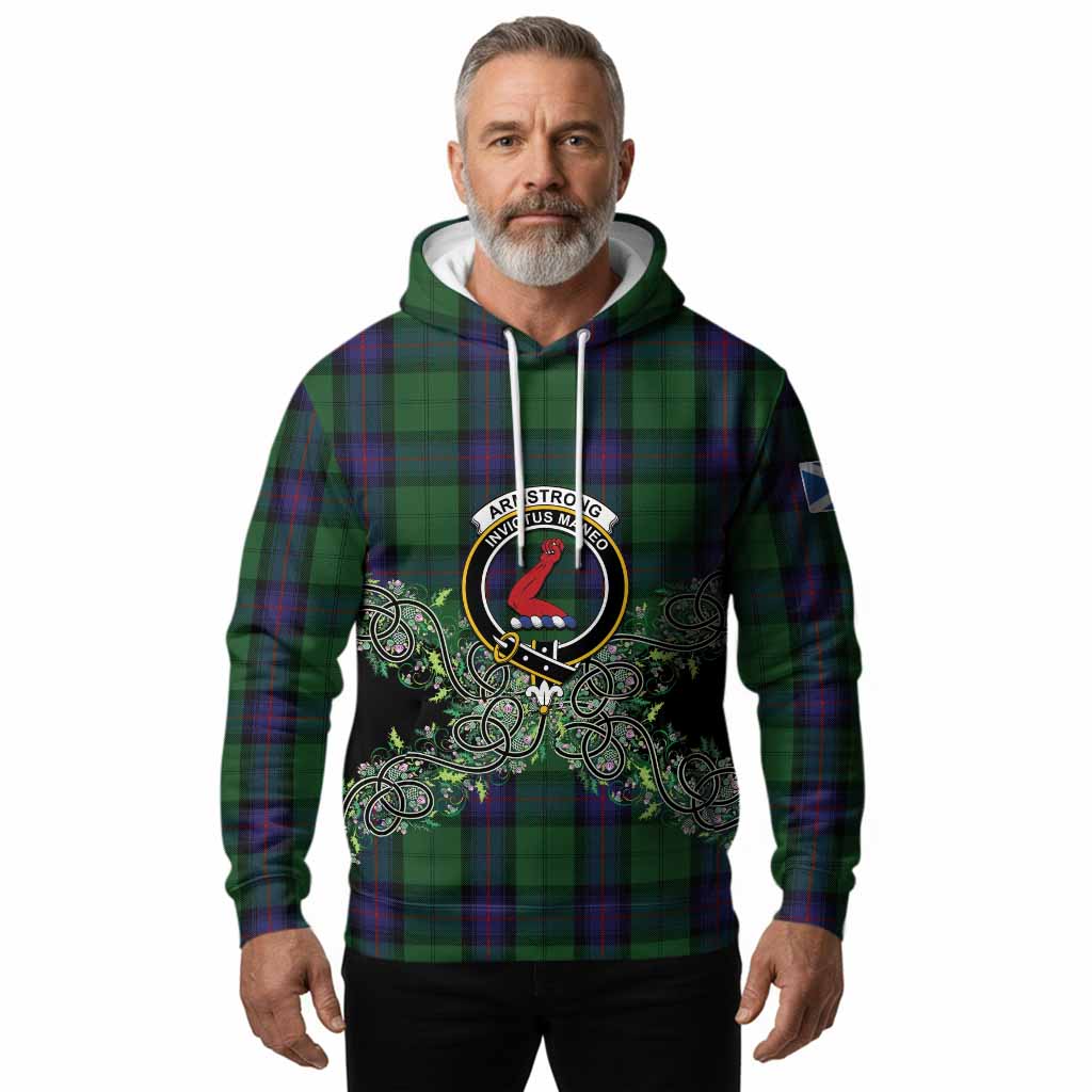 Armstrong Tartan Hoodie Thistle Scottish Spirit
