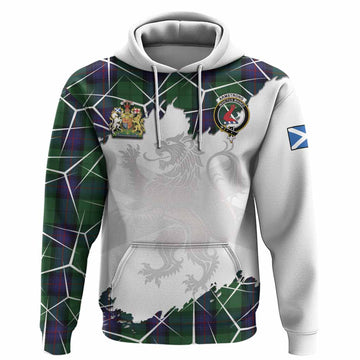 Armstrong Tartan Hoodie with Family Crest and Lion Rampant Grunge Style