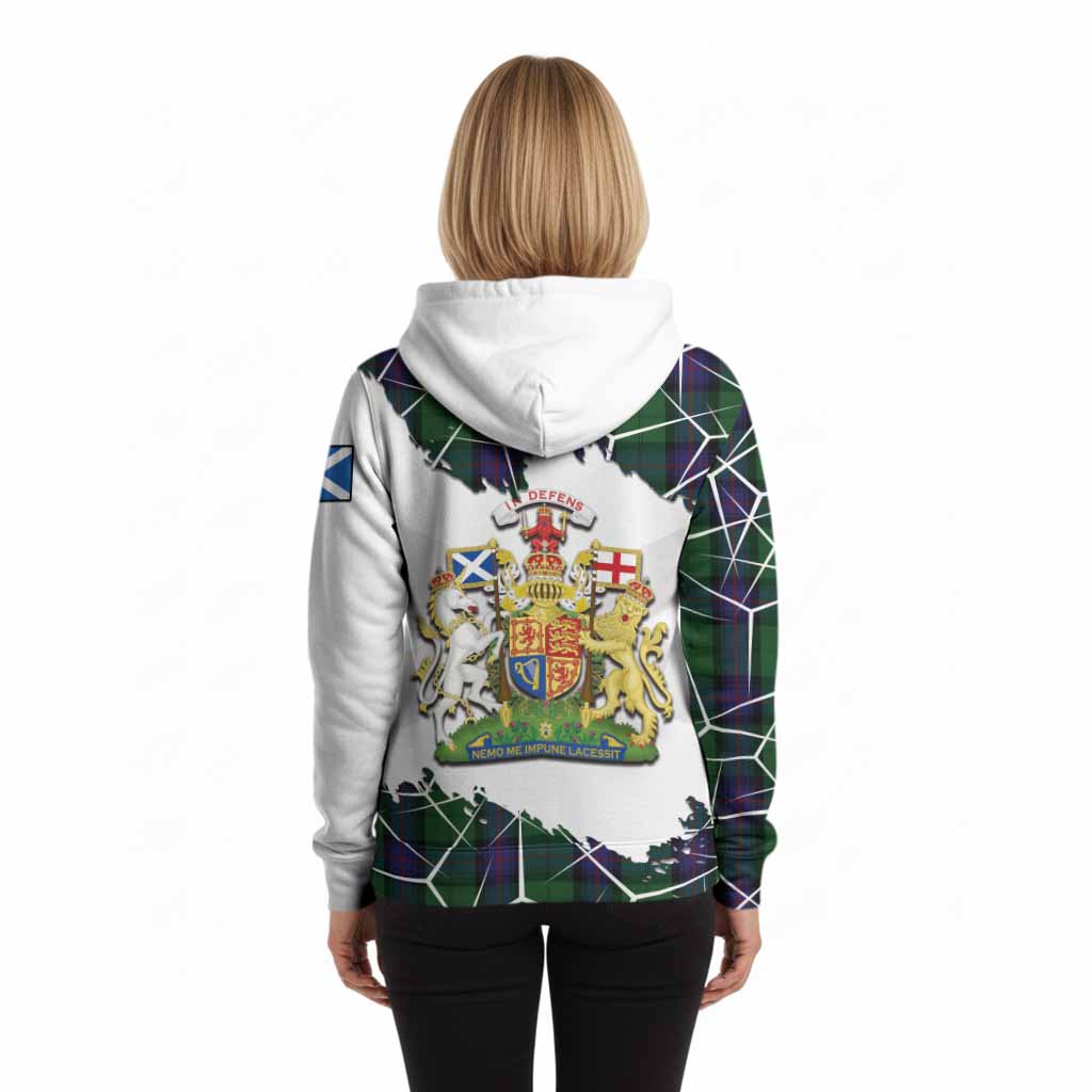 Armstrong Tartan Hoodie with Family Crest and Lion Rampant Grunge Style