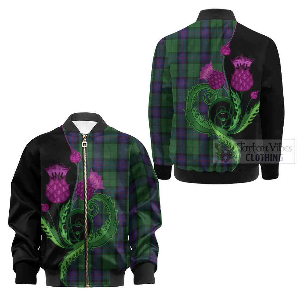 Armstrong Tartan Kid Bomber Jacket Traditional Scottish Thistle