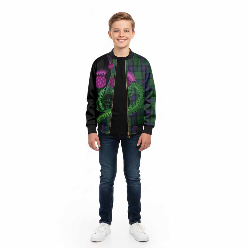 Armstrong Tartan Kid Bomber Jacket Traditional Scottish Thistle