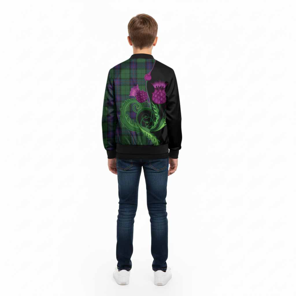 Armstrong Tartan Kid Bomber Jacket Traditional Scottish Thistle