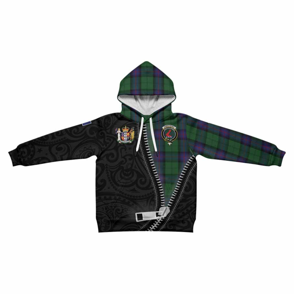 Armstrong Tartan Kid Hoodie New Zealand Pattern Unique Zipper Stylized