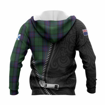 Armstrong Tartan Knitted Hoodie New Zealand Pattern Unique Zipper Stylized
