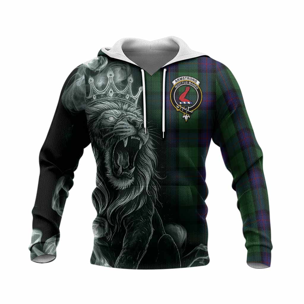 Armstrong Tartan Knitted Hoodie Roaring Lion Heritage