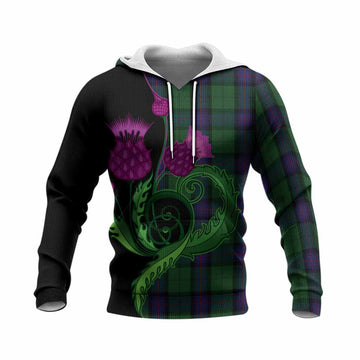 Armstrong Tartan Knitted Hoodie Traditional Scottish Thistle