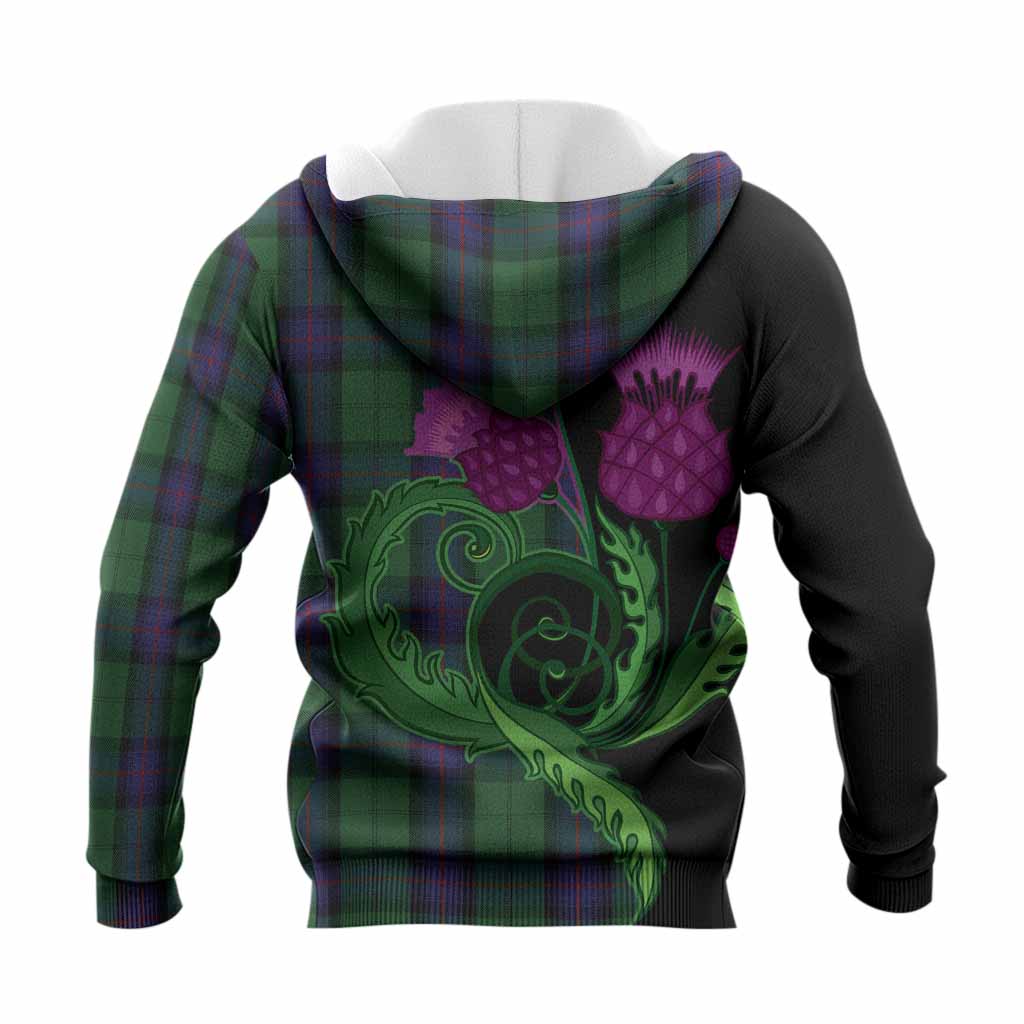 Armstrong Tartan Knitted Hoodie Traditional Scottish Thistle