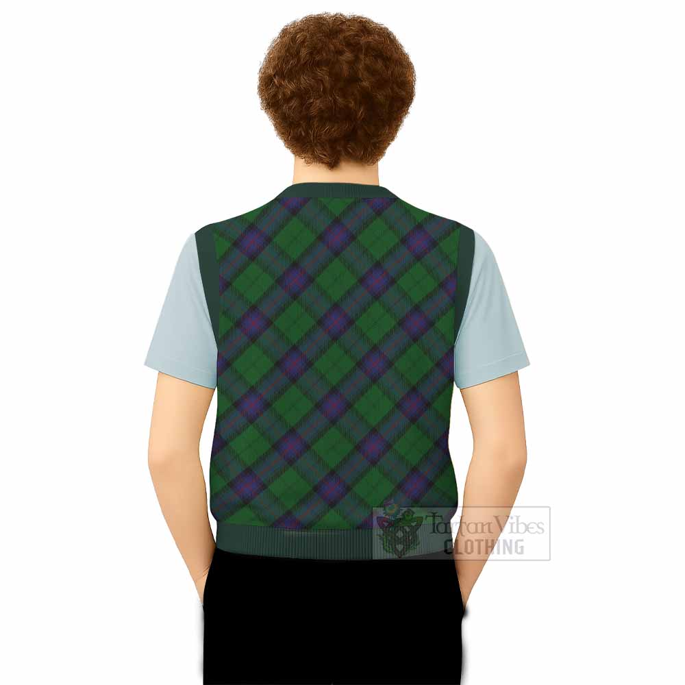Armstrong Tartan  Knitted V-Neck Vest Cross Style