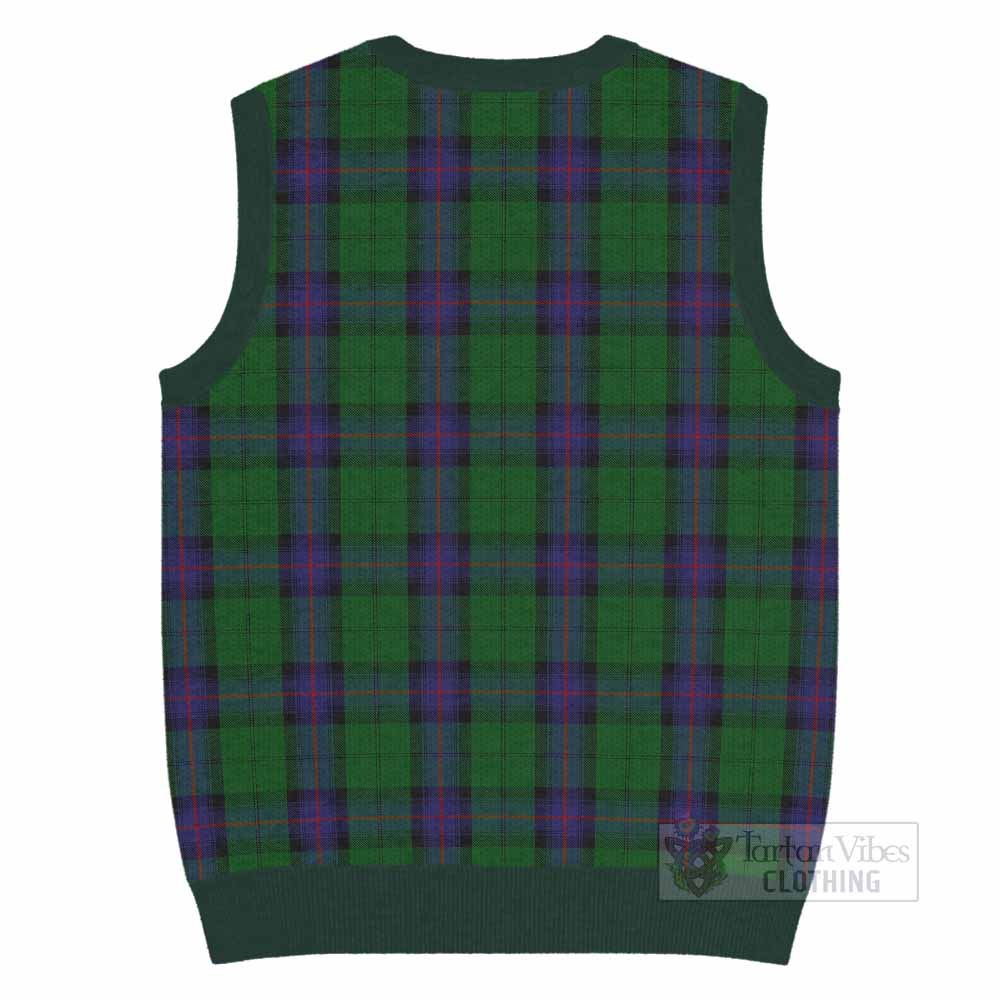 Armstrong Tartan Knitted V-Neck Vest with Family Crest - Tartan Vibes Clothing