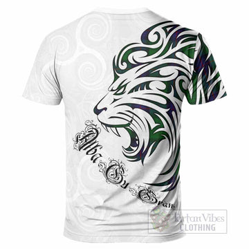 Armstrong Tartan Lion Roar T-Shirt Alba Gu Brath with Celtic Motifs