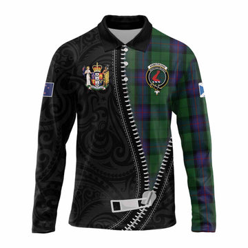 Armstrong Tartan Long Sleeve Polo Shirt New Zealand Pattern Unique Zipper Stylized