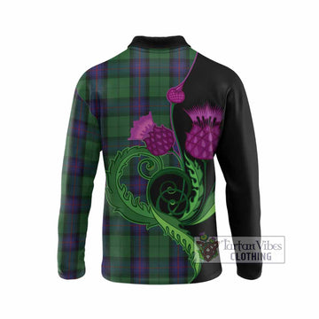 Armstrong Tartan Long Sleeve Polo Shirt Traditional Scottish Thistle