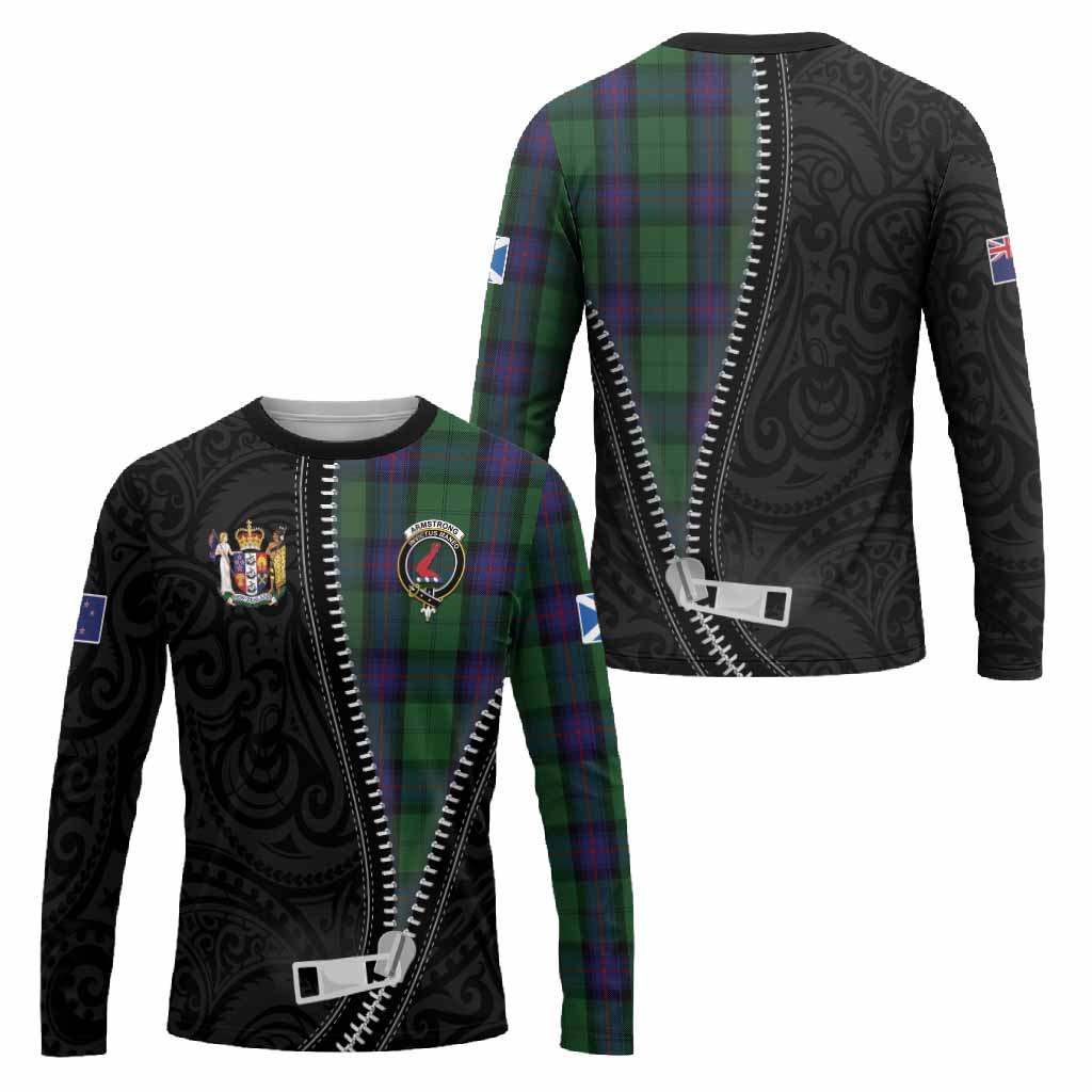 Armstrong Tartan Long Sleeve T-Shirt New Zealand Pattern Unique Zipper Stylized