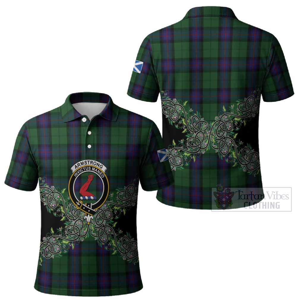 Armstrong Tartan Polo Shirt Thistle Scottish Spirit