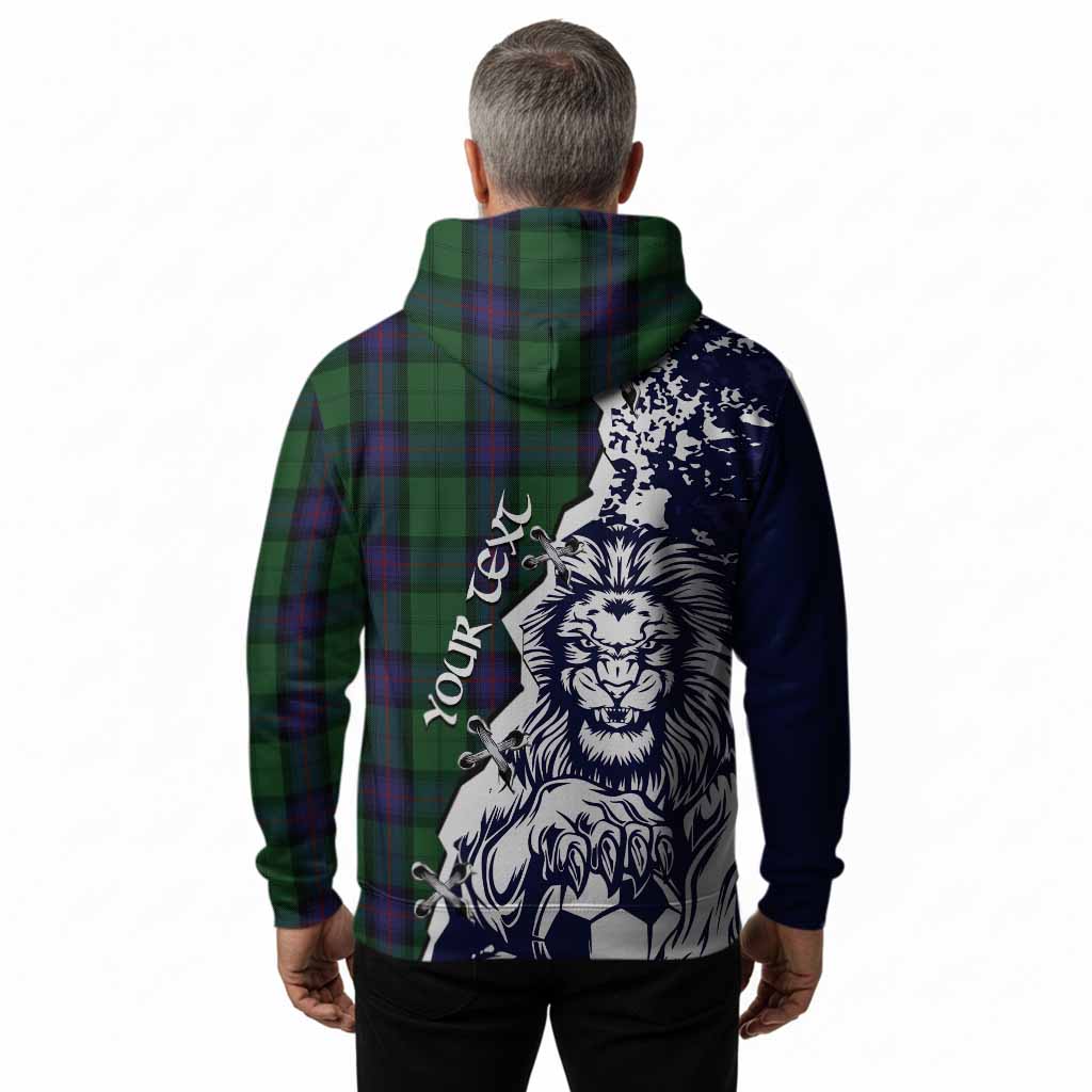 Armstrong Tartan Scottish Hoodie Angry Lion With Soccer Ball Style