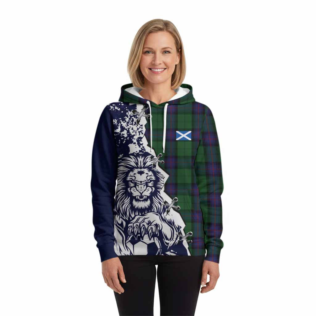 Armstrong Tartan Scottish Hoodie Angry Lion With Soccer Ball Style