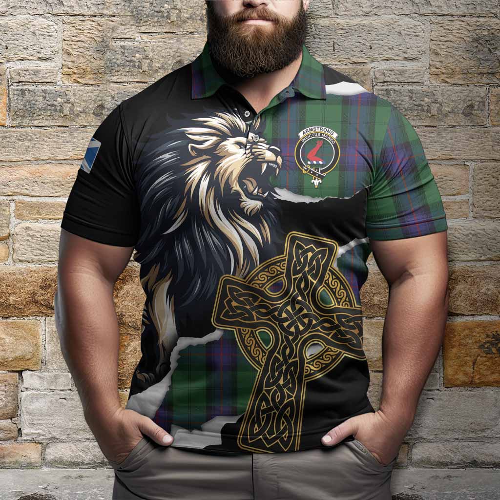 Armstrong Tartan Scottish Polo Shirt Lion Celtic Heritage