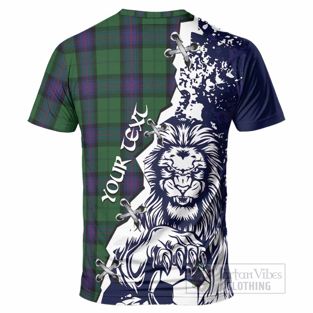 Armstrong Tartan Scottish T-Shirt Angry Lion With Soccer Ball Style