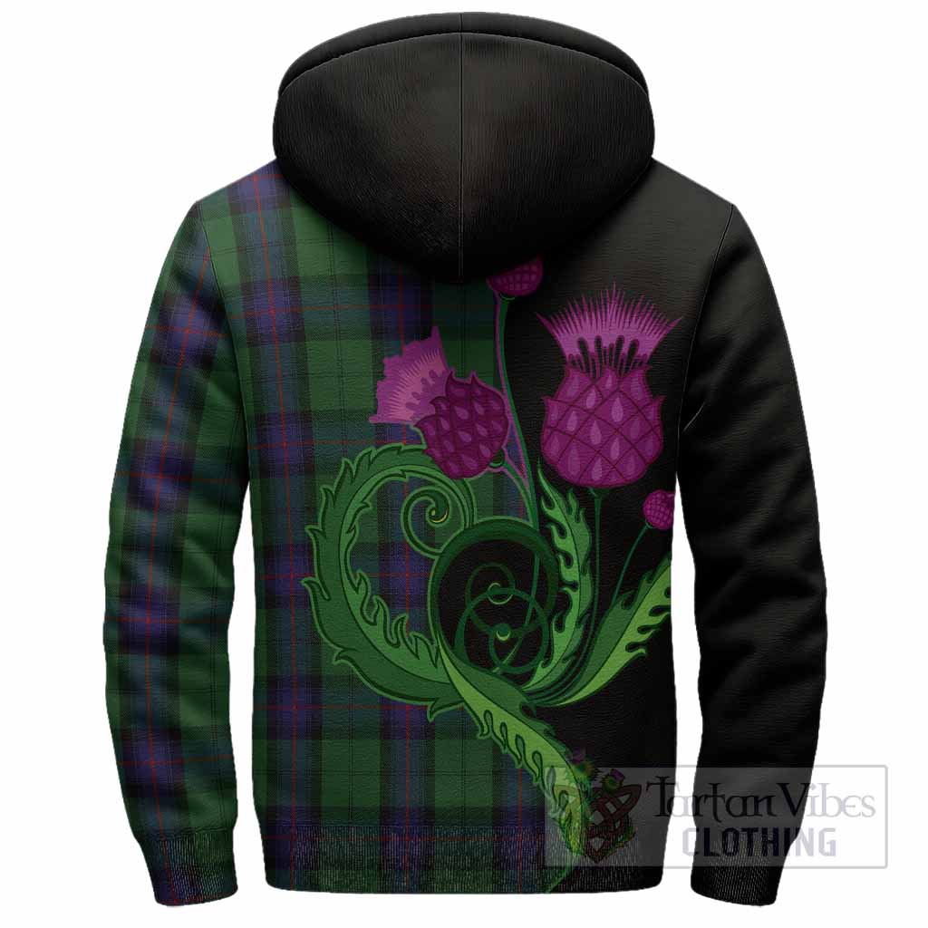 Armstrong Tartan Sherpa Hoodie Traditional Scottish Thistle