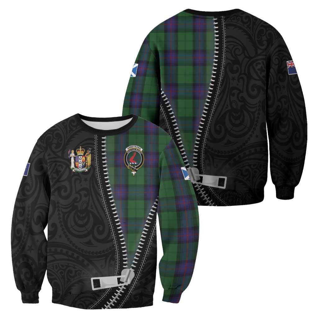 Armstrong Tartan Sweatshirt New Zealand Pattern Unique Zipper Stylized