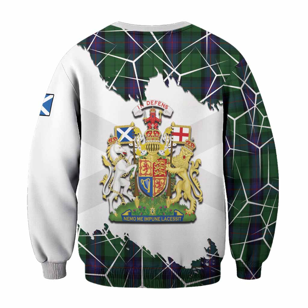 Armstrong Tartan Sweatshirt with Family Crest and Lion Rampant Grunge Style