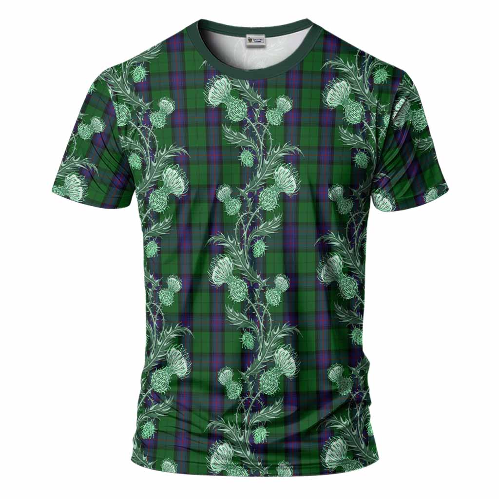 Armstrong Tartan T-Shirt Seamless Scottish Thistle Flowers