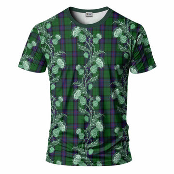 Armstrong Tartan T-Shirt Seamless Scottish Thistle Flowers