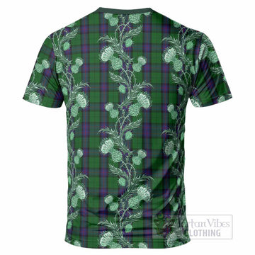 Armstrong Tartan T-Shirt Seamless Scottish Thistle Flowers
