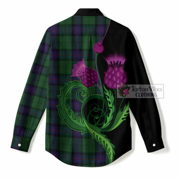 Armstrong Tartan Women Casual Shirt Traditional Scottish Thistle