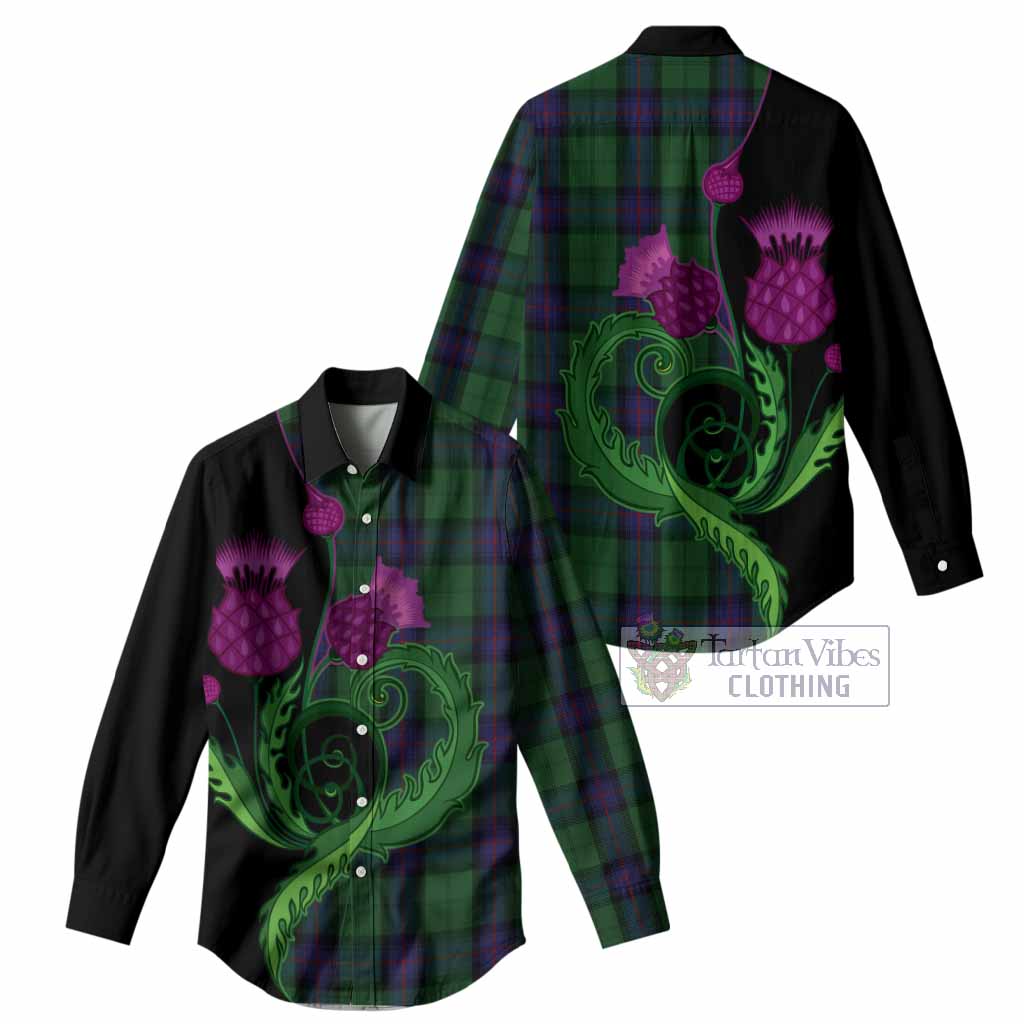 Armstrong Tartan Women Casual Shirt Traditional Scottish Thistle