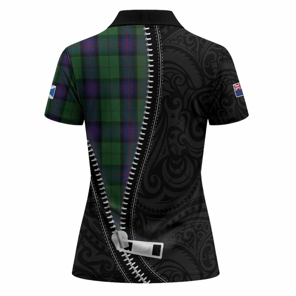 Armstrong Tartan Women Polo Shirt New Zealand Pattern Unique Zipper Stylized